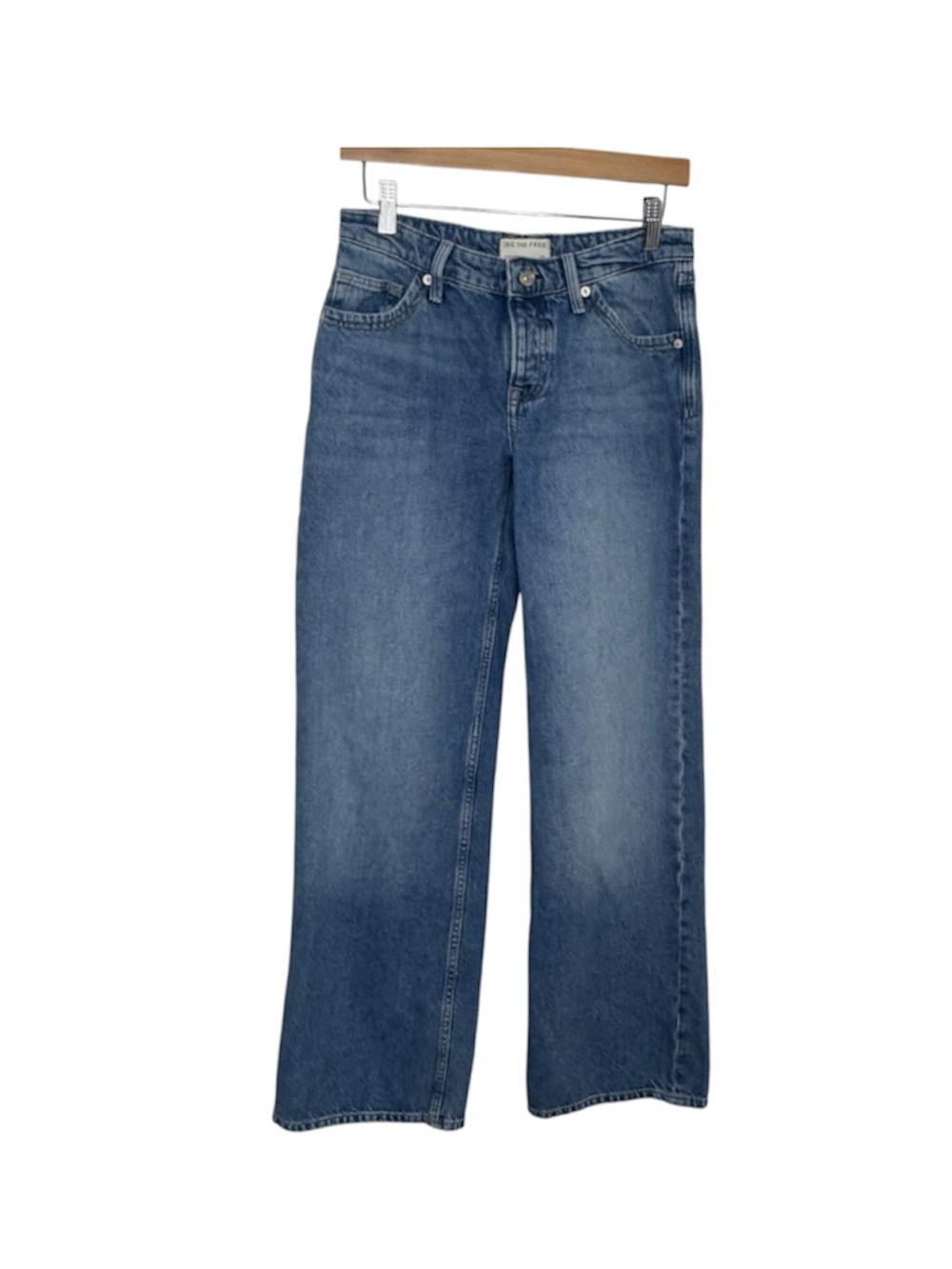 Free People We The Free Wide Leg Jeans Size 25 Blue 100% Cotton Relaxed